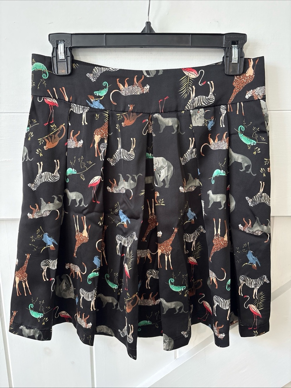 Lili Sidonio By Molly Bracken Skirt Medium Zoo Animal Safari Print Pockets